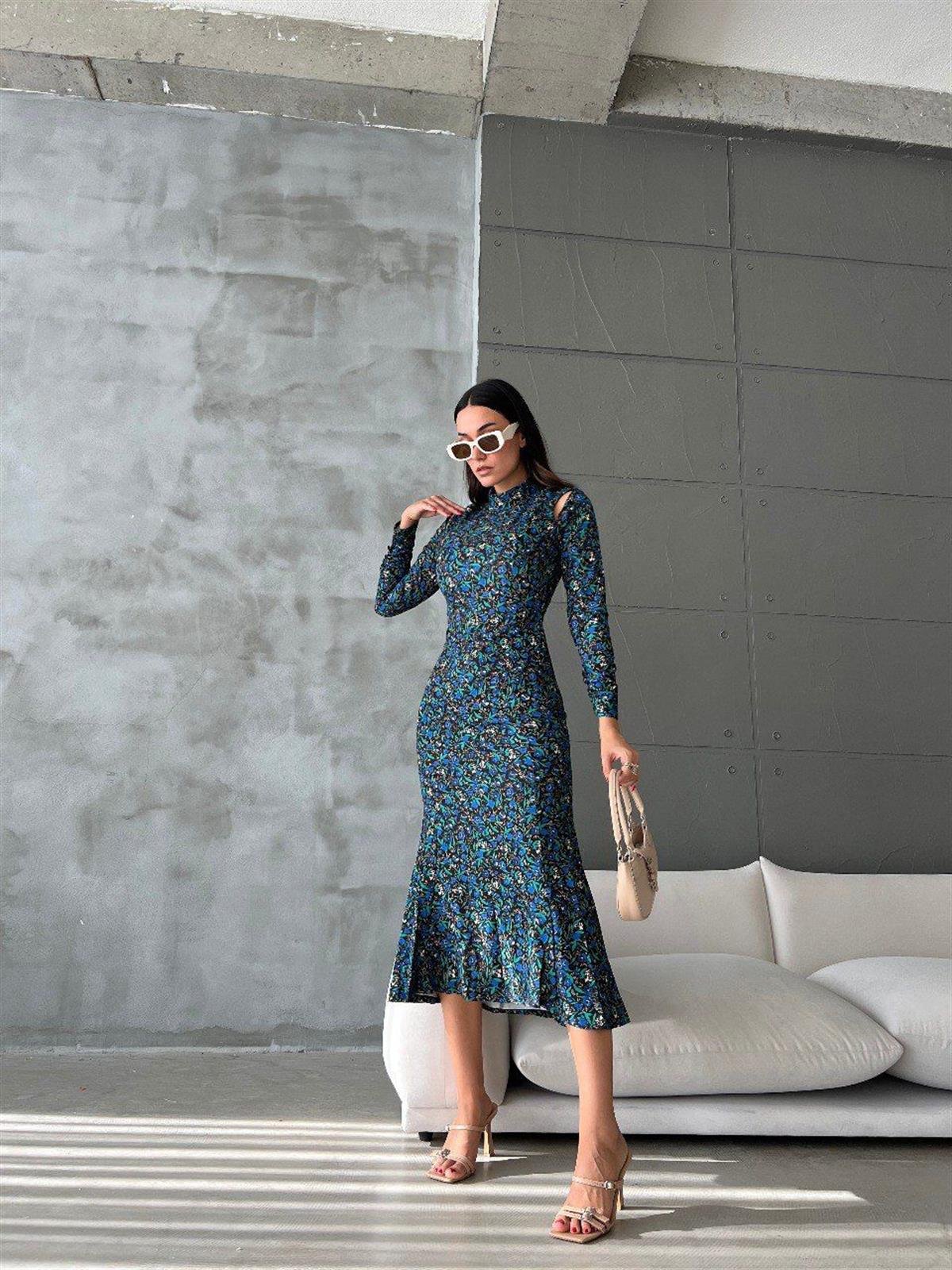 Ada Desenli Midi Elbise 