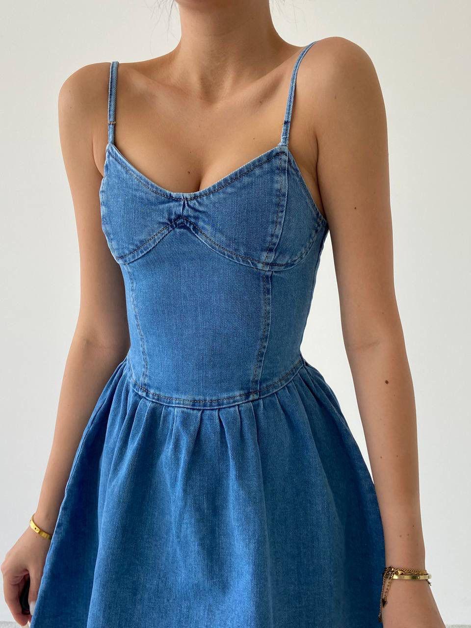 ASKILI MİNİ DENİM ELBİSE | 