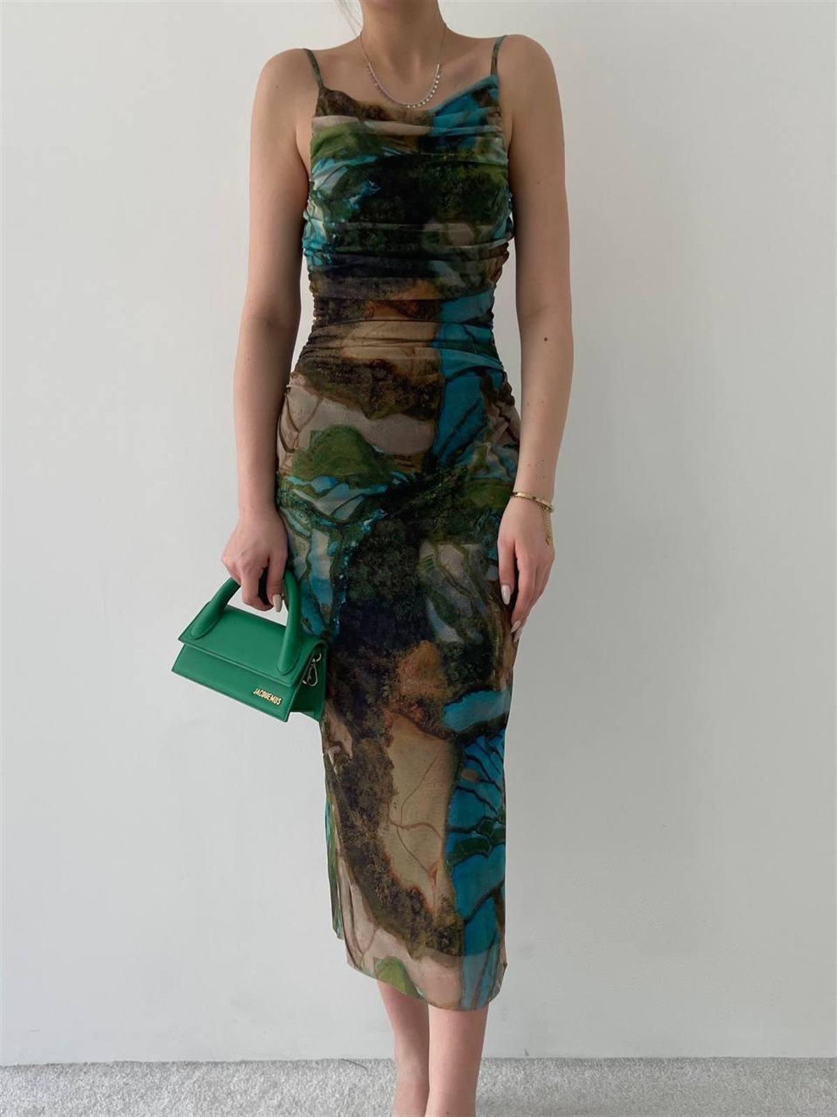 Eleni Askılı Elbise 