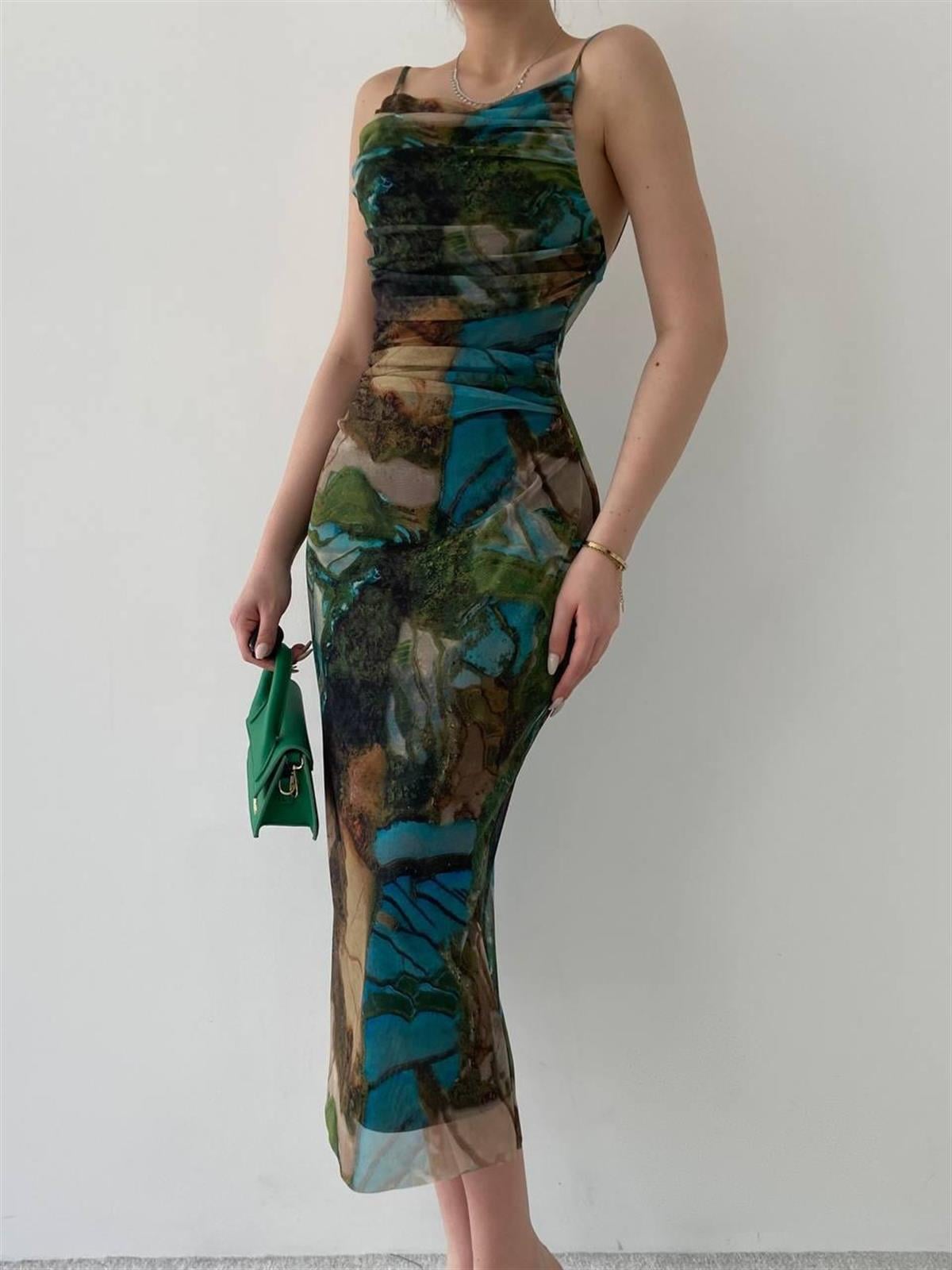 Eleni Askılı Elbise 