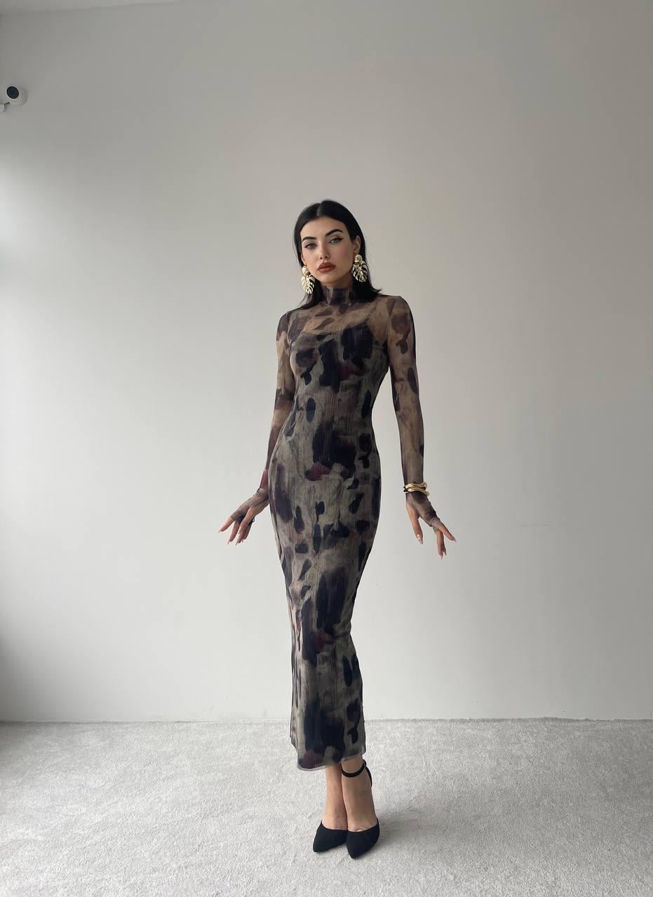 Jerry Streç Uzun Elbise