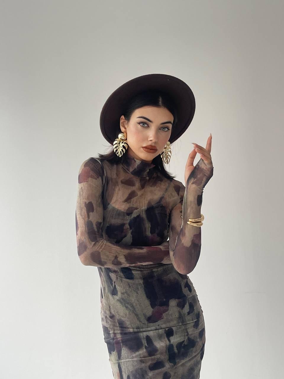 Jerry Streç Uzun Elbise