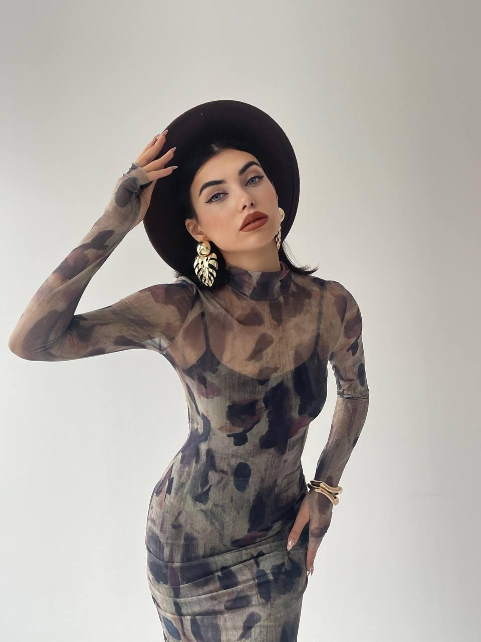 Jerry Streç Uzun Elbise