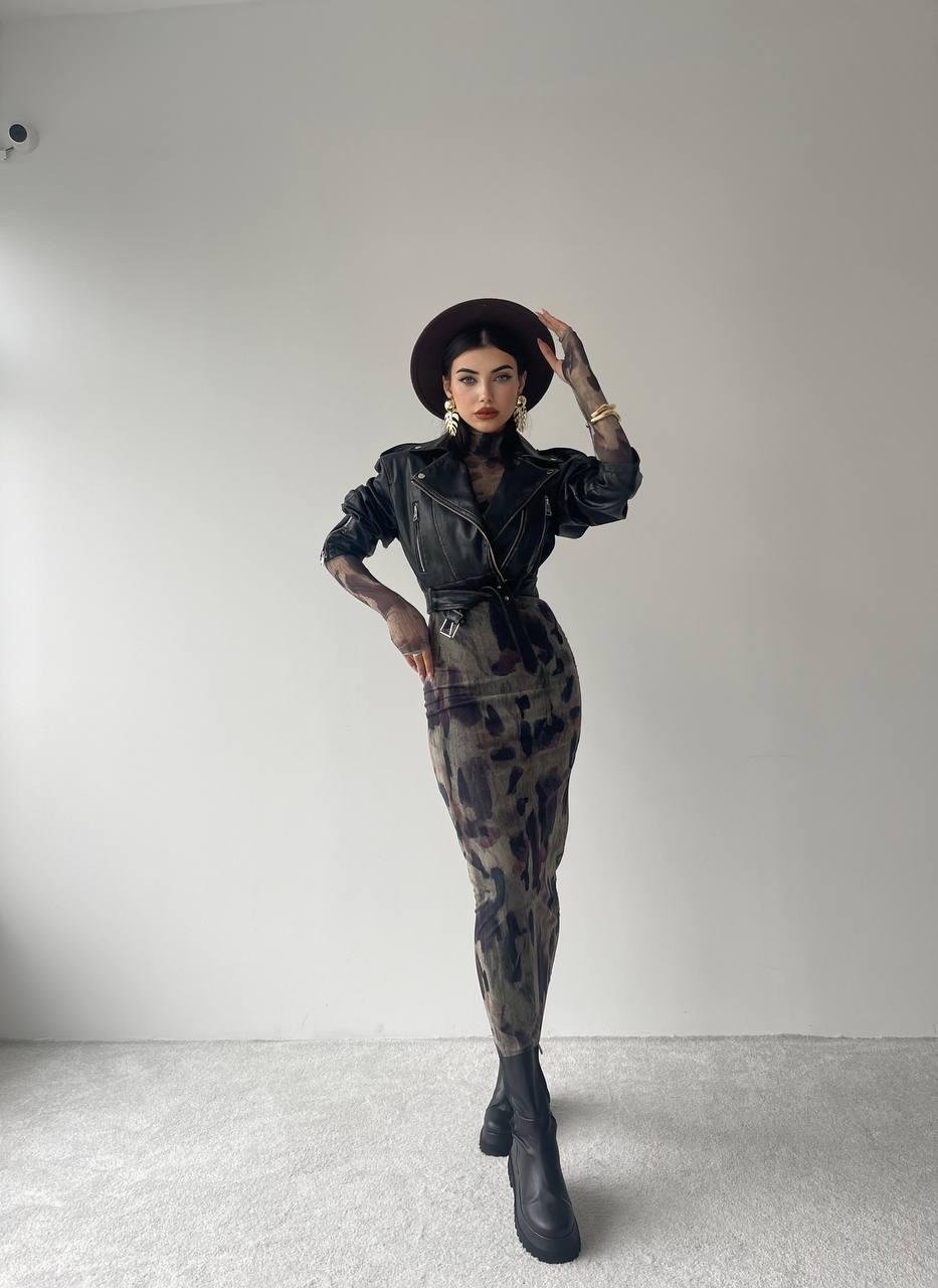 Jerry Streç Uzun Elbise