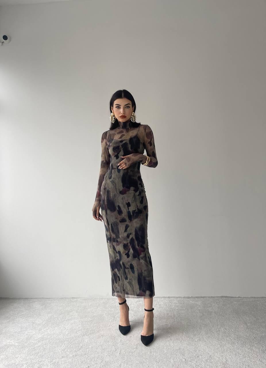 Jerry Streç Uzun Elbise