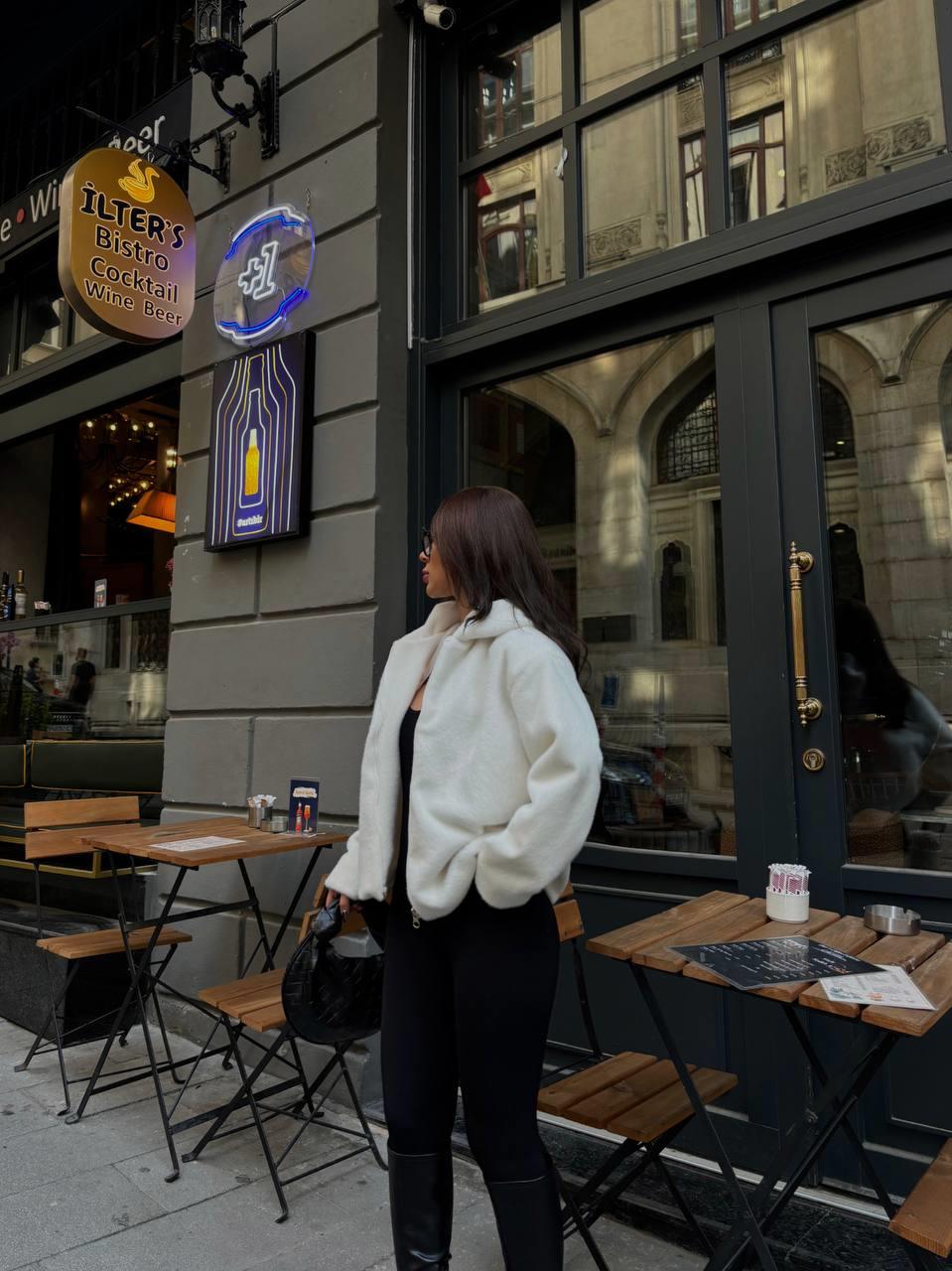 Kapüşonlu Peluş Ceket | 