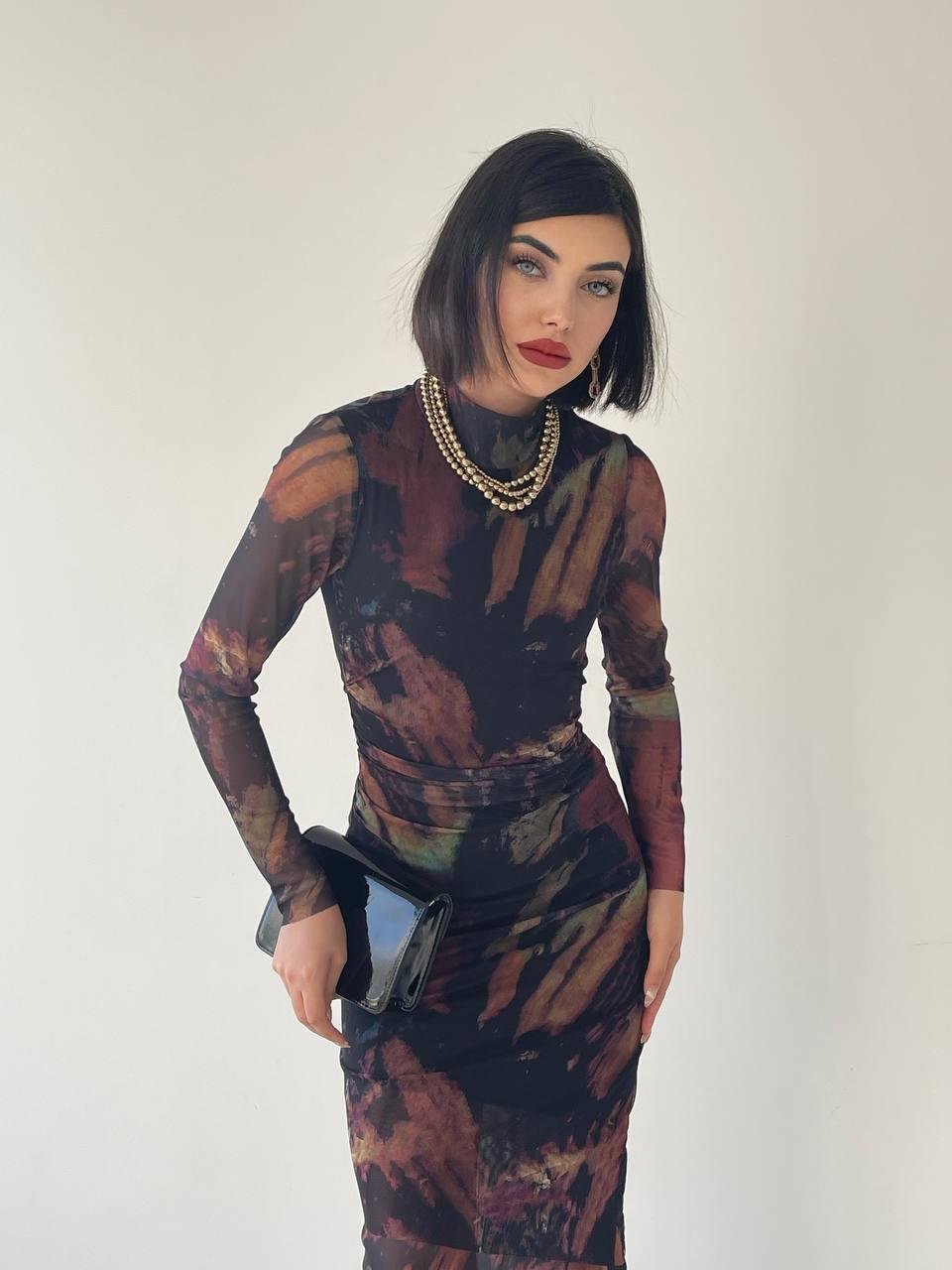 Lara Sırt Dekolteli Streç Elbise 