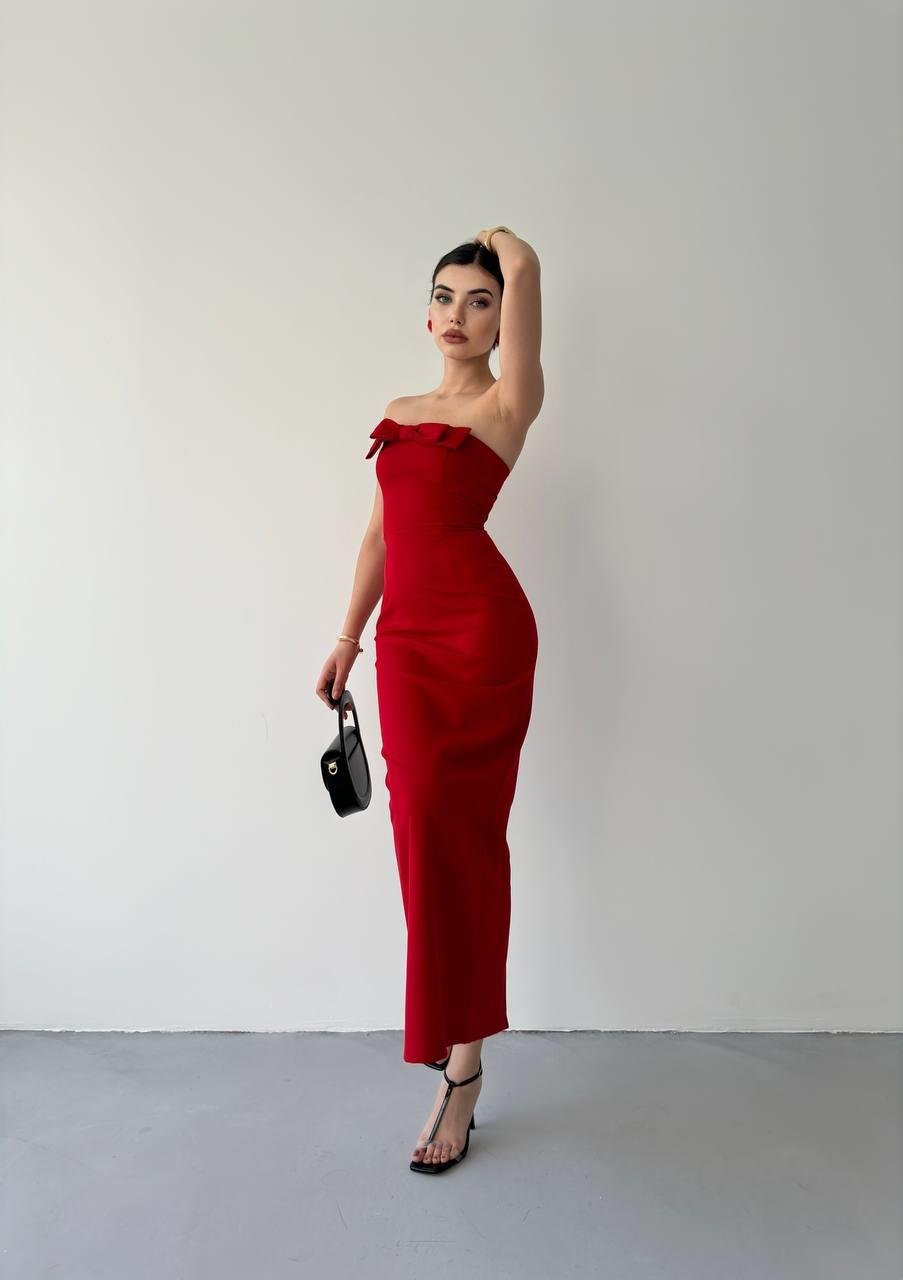Luzi Atlas Kurdele Midi Elbise | 