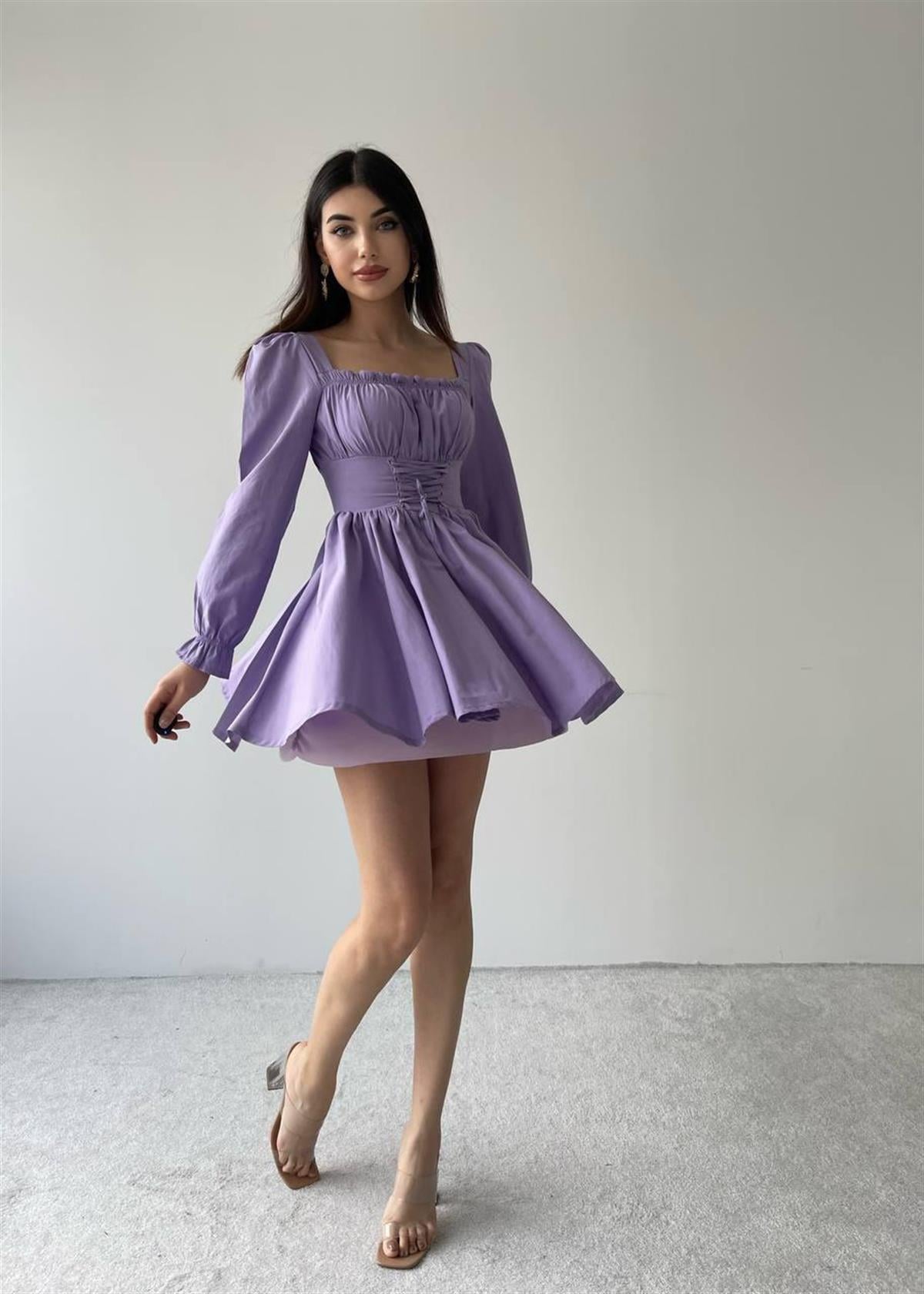 Mor William Mini Elbise 
