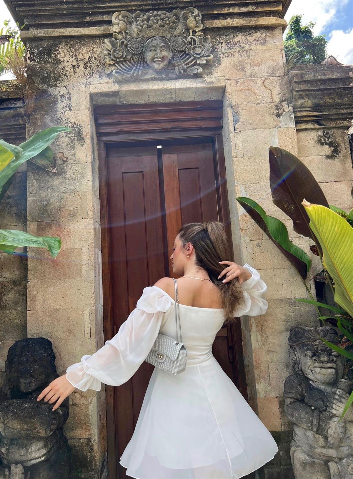Muse Kuşgözü Tasarım Şifon Elbise