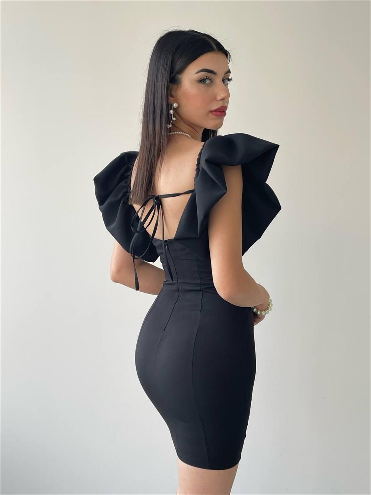 Nona Balon Kol Mini Elbise 