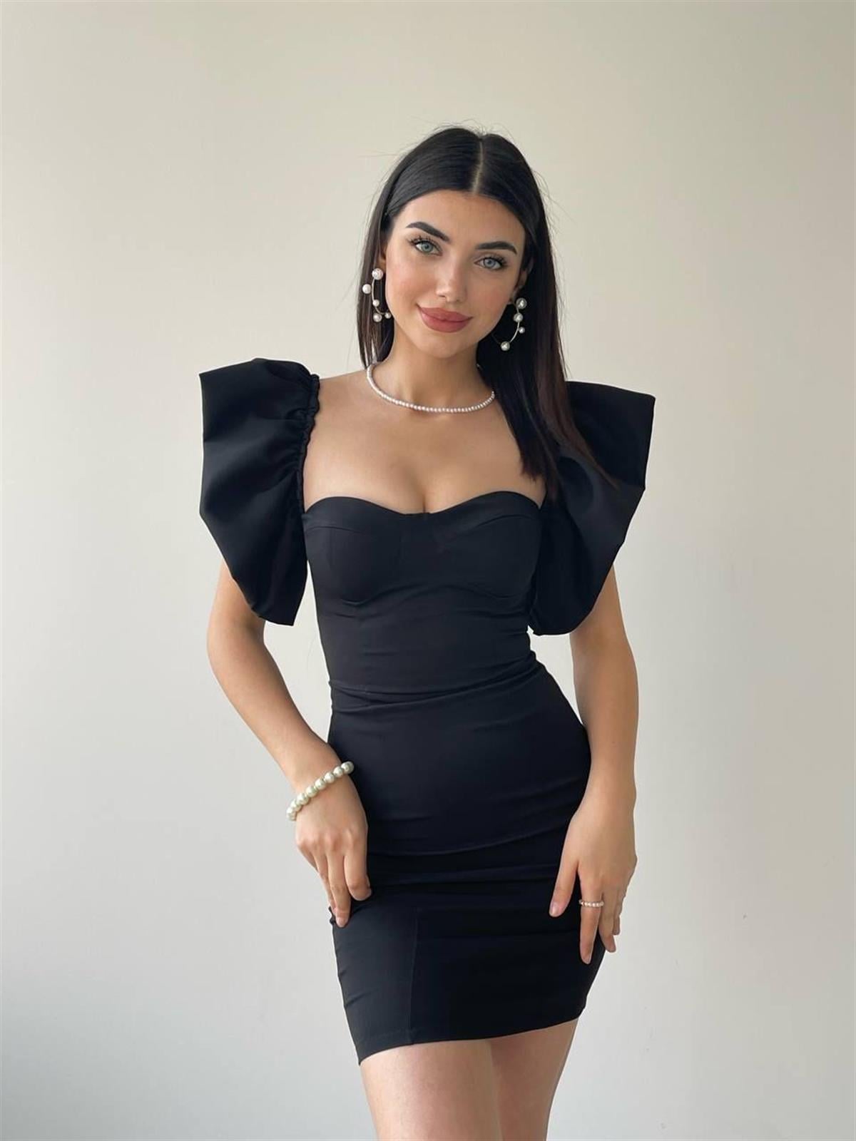 Nona Balon Kol Mini Elbise 
