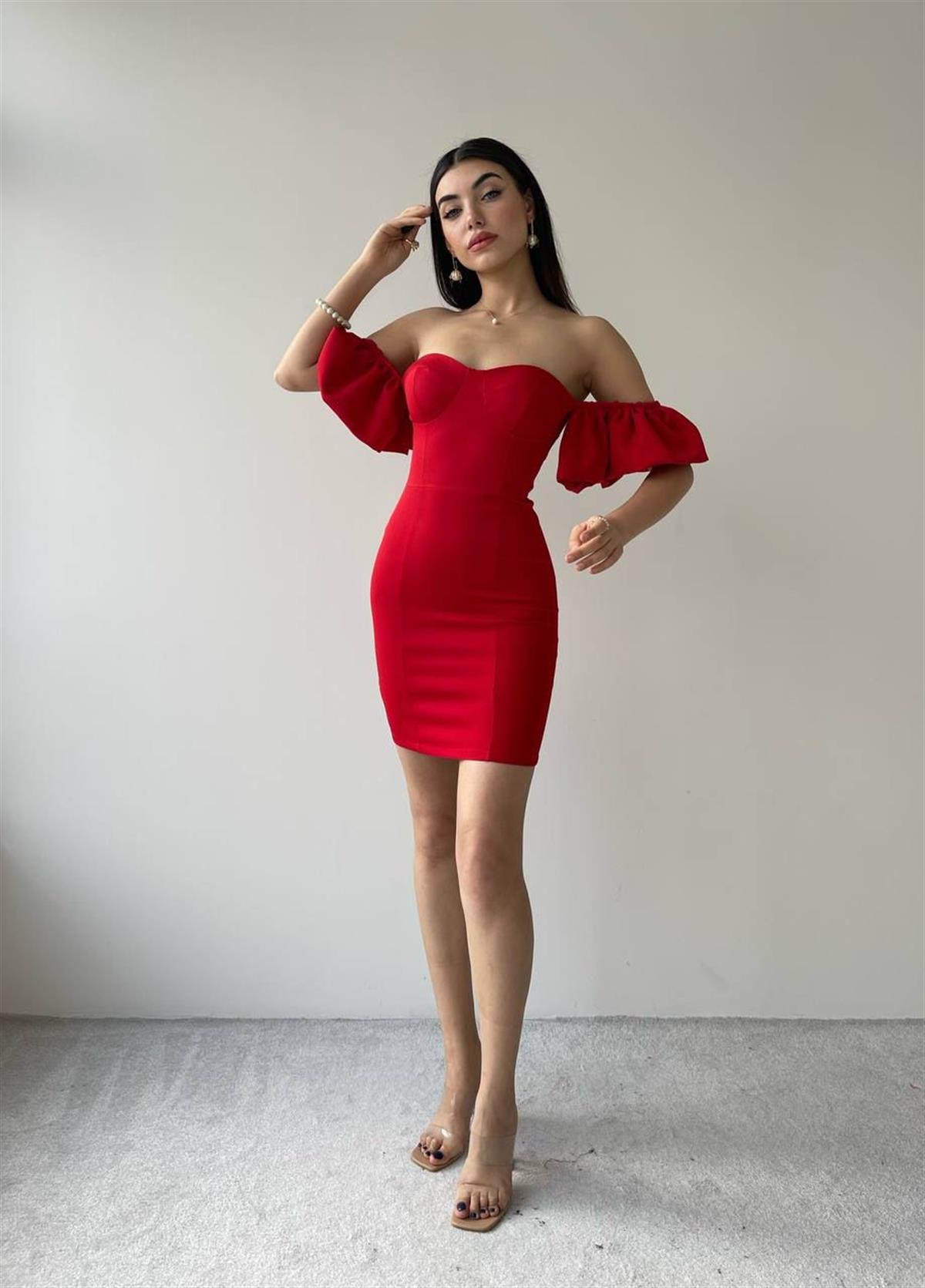 Nona Balon Kol Mini Elbise 