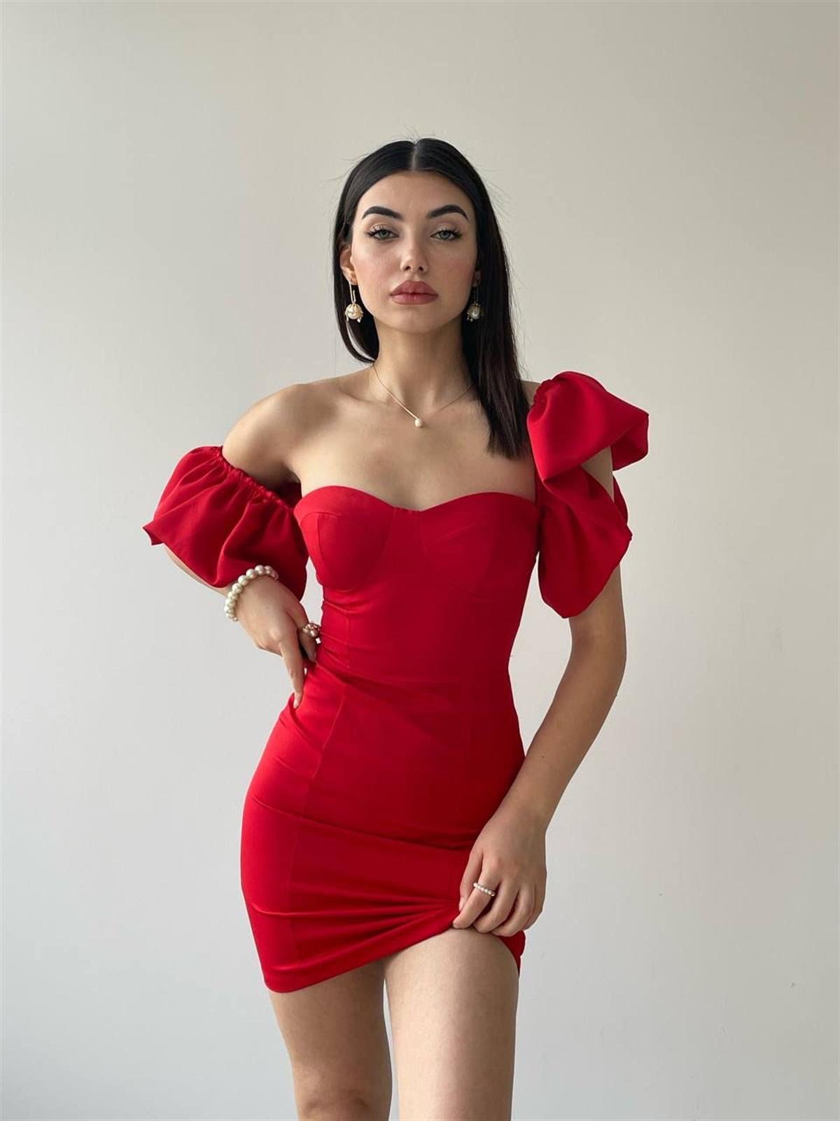 Nona Balon Kol Mini Elbise 