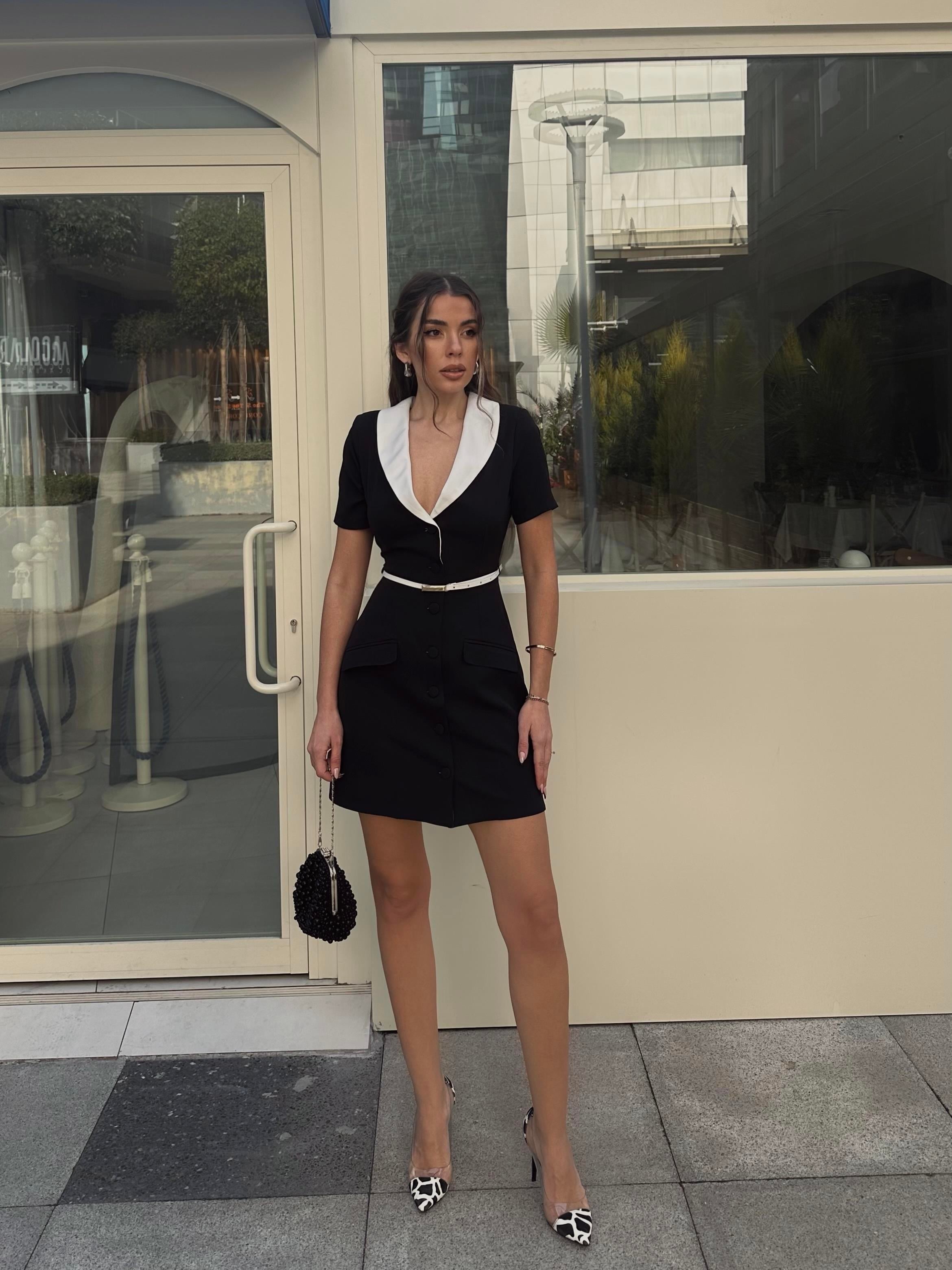 Pamela Atlas Mini Kemerli Elbise | 