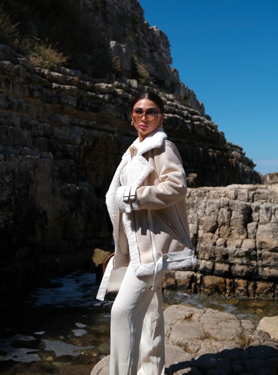Peluş Kaplama Oversize Kaban | 