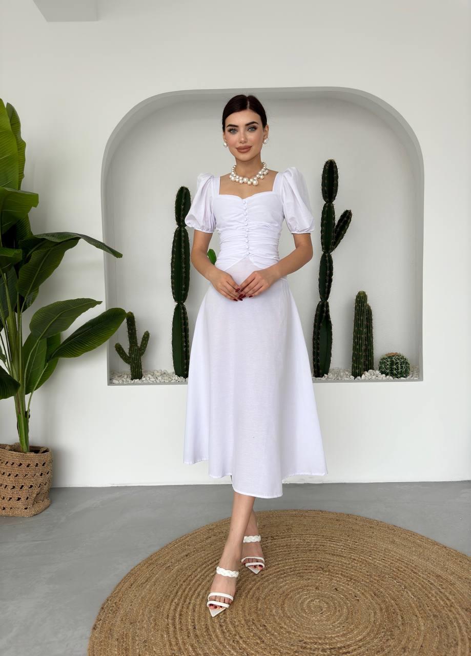 Poplin Düğmeli Midi Boy Elbise | 