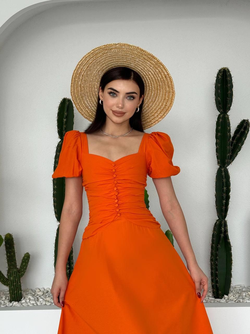 Poplin Düğmeli Midi Boy Elbise | 