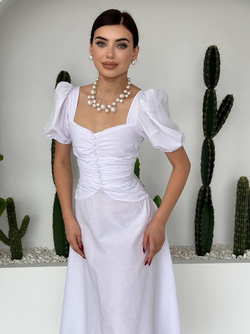 Poplin Düğmeli Midi Boy Elbise | 