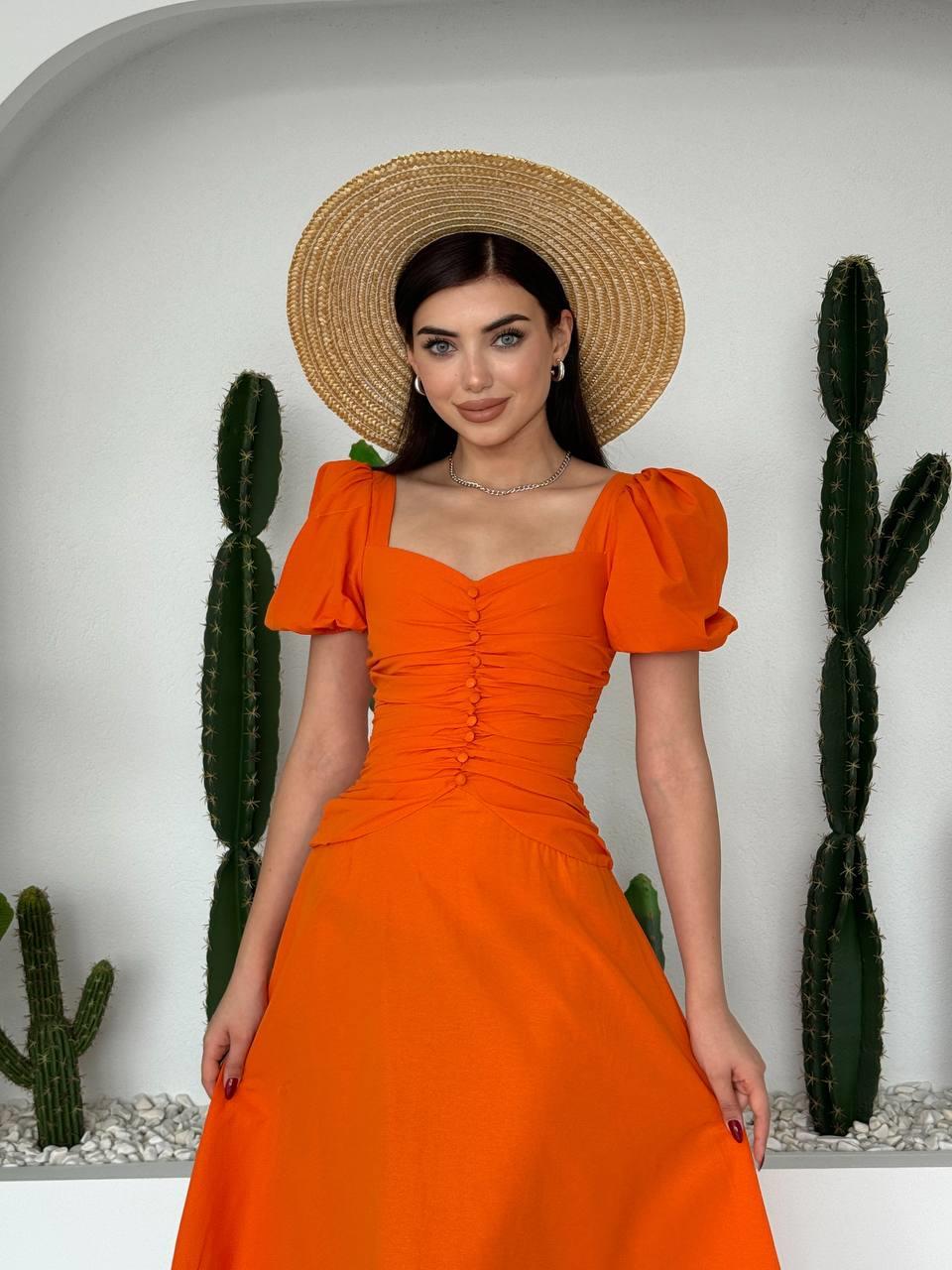Poplin Düğmeli Midi Boy Elbise | 
