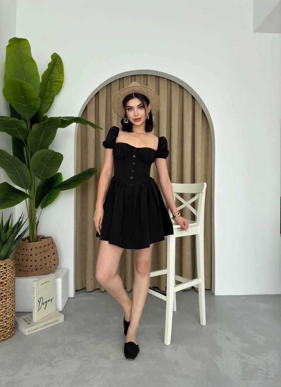 Poplin Mİni Düğmeli Elbise  | 