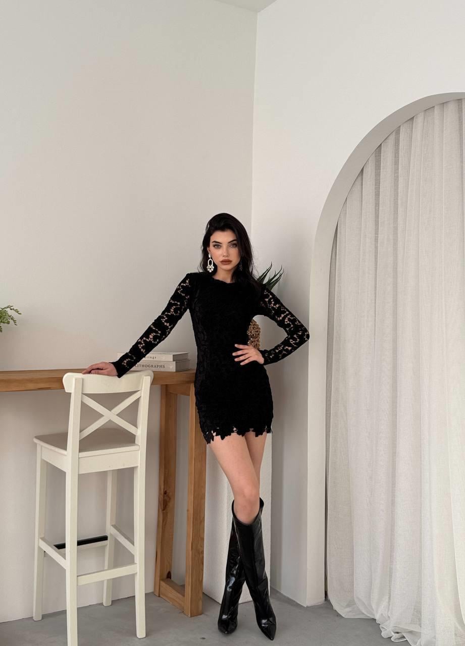 Sara Dantel Tasarım Mini elbise | 