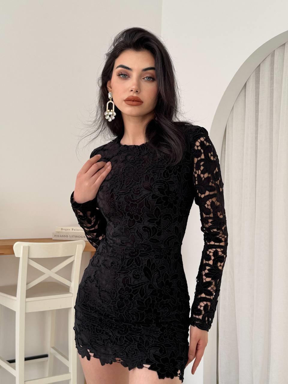 Sara Dantel Tasarım Mini elbise | 