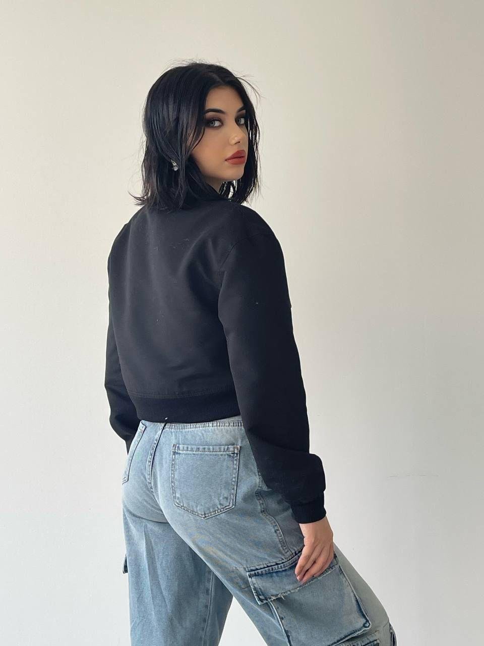 Solomon Bomber Crop Ceket Siyah