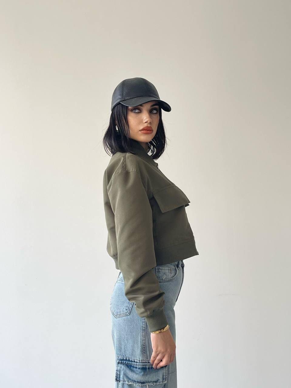 Solomon Bomber Crop Ceket Yeşil