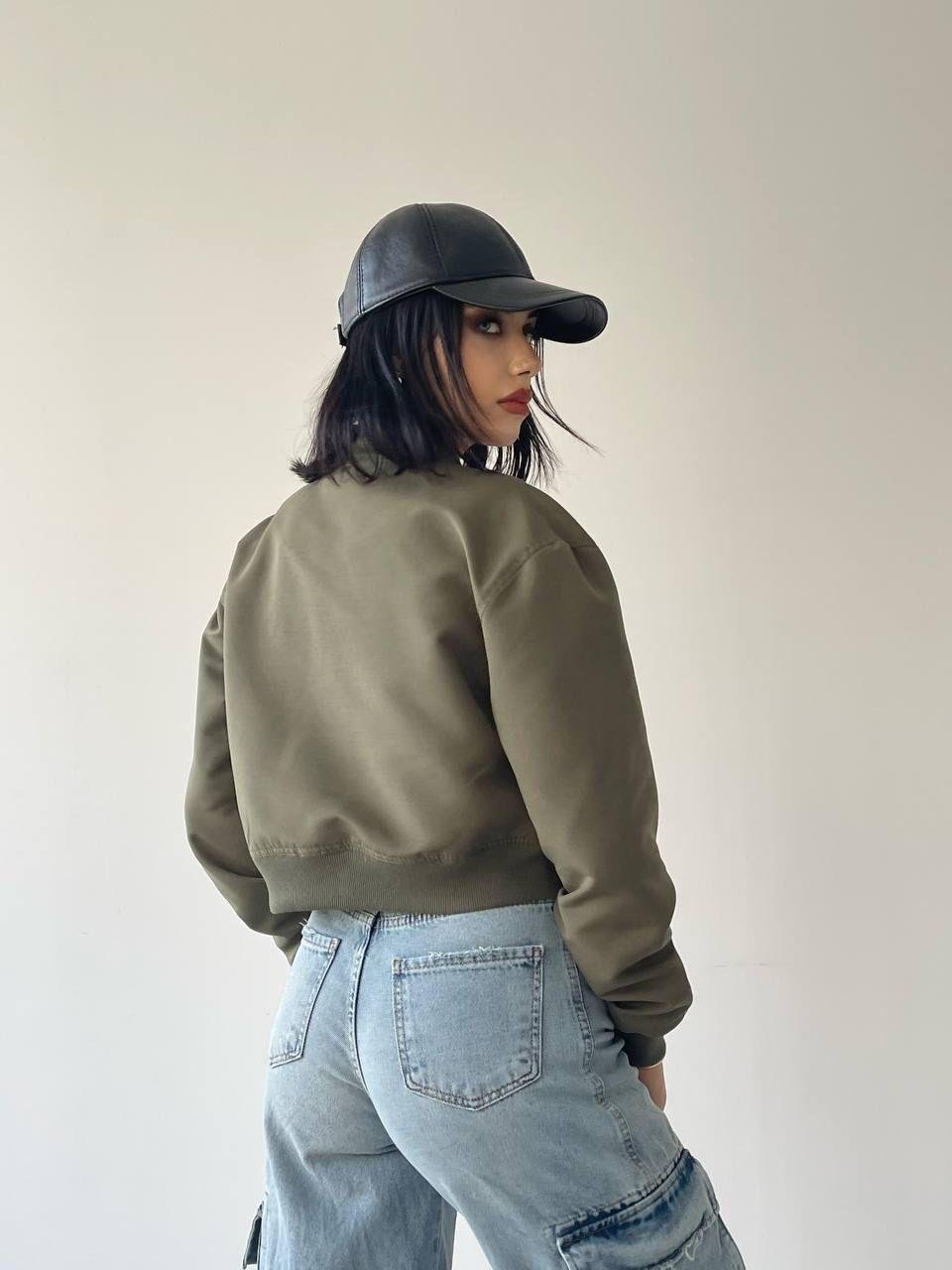 Solomon Bomber Crop Ceket Yeşil