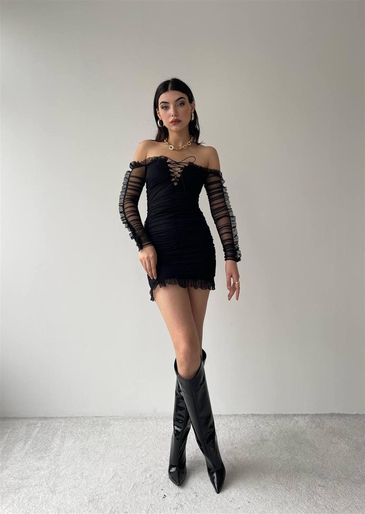 TÜL MİNİ TASARIM ELBİSE 