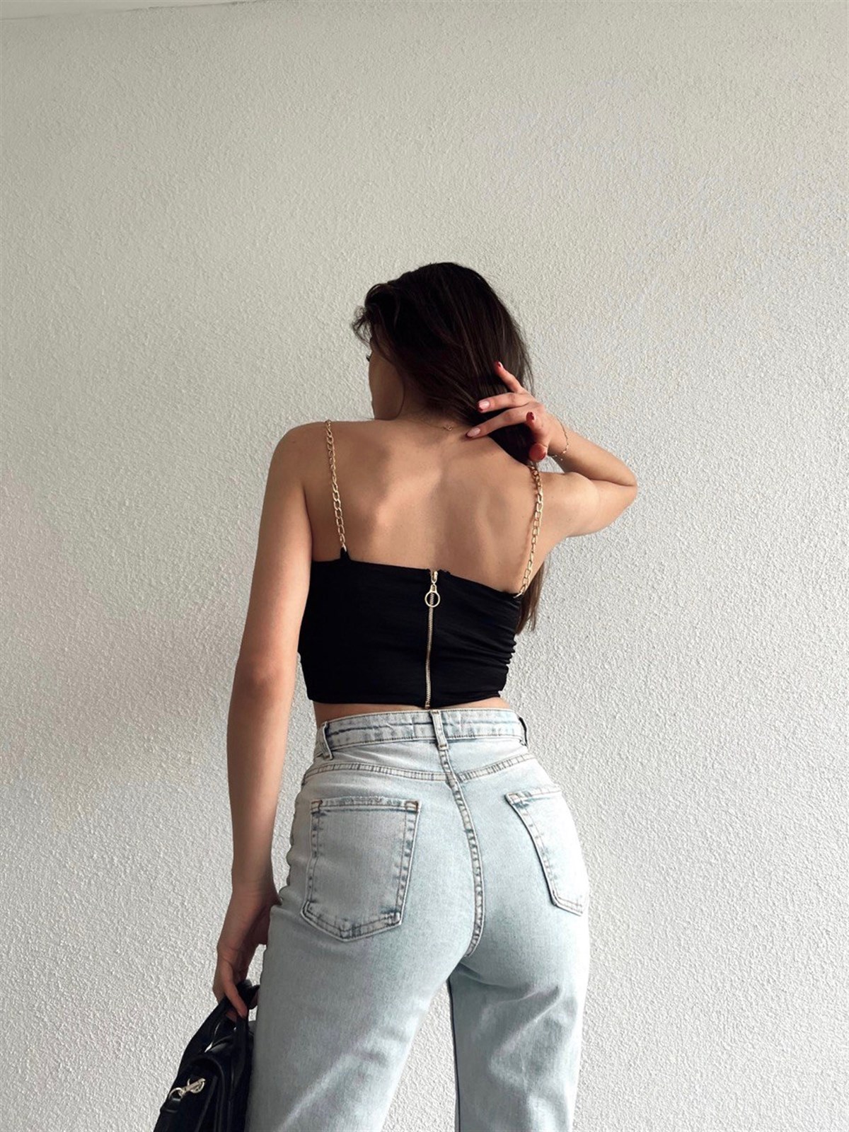 ZİNCİR ASKILI CROP 