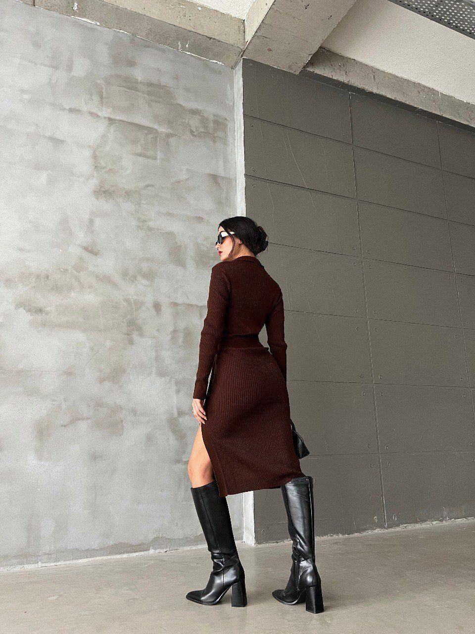 Zora Midi Triko Elbise Camel