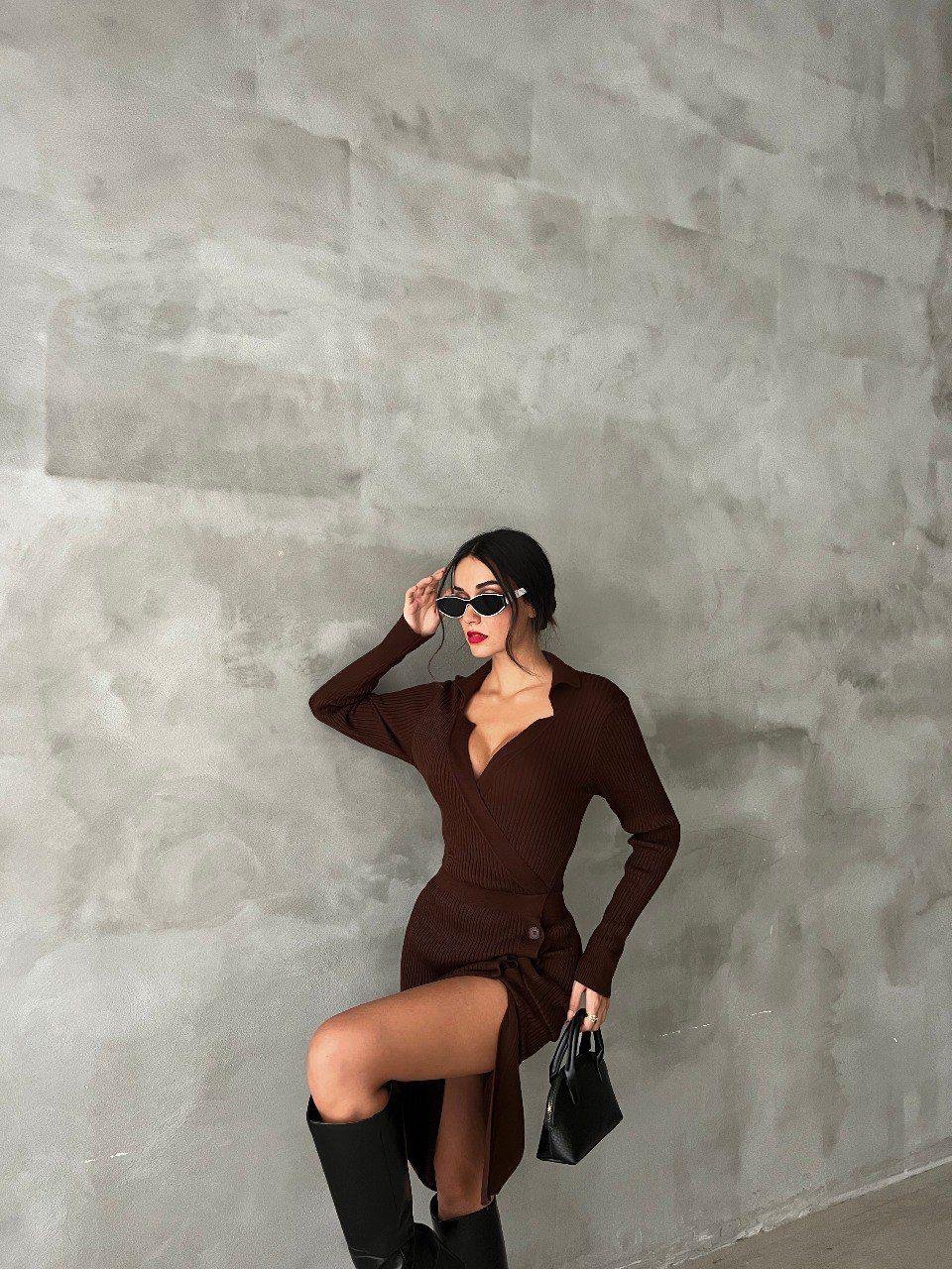 Zora Midi Triko Elbise Camel