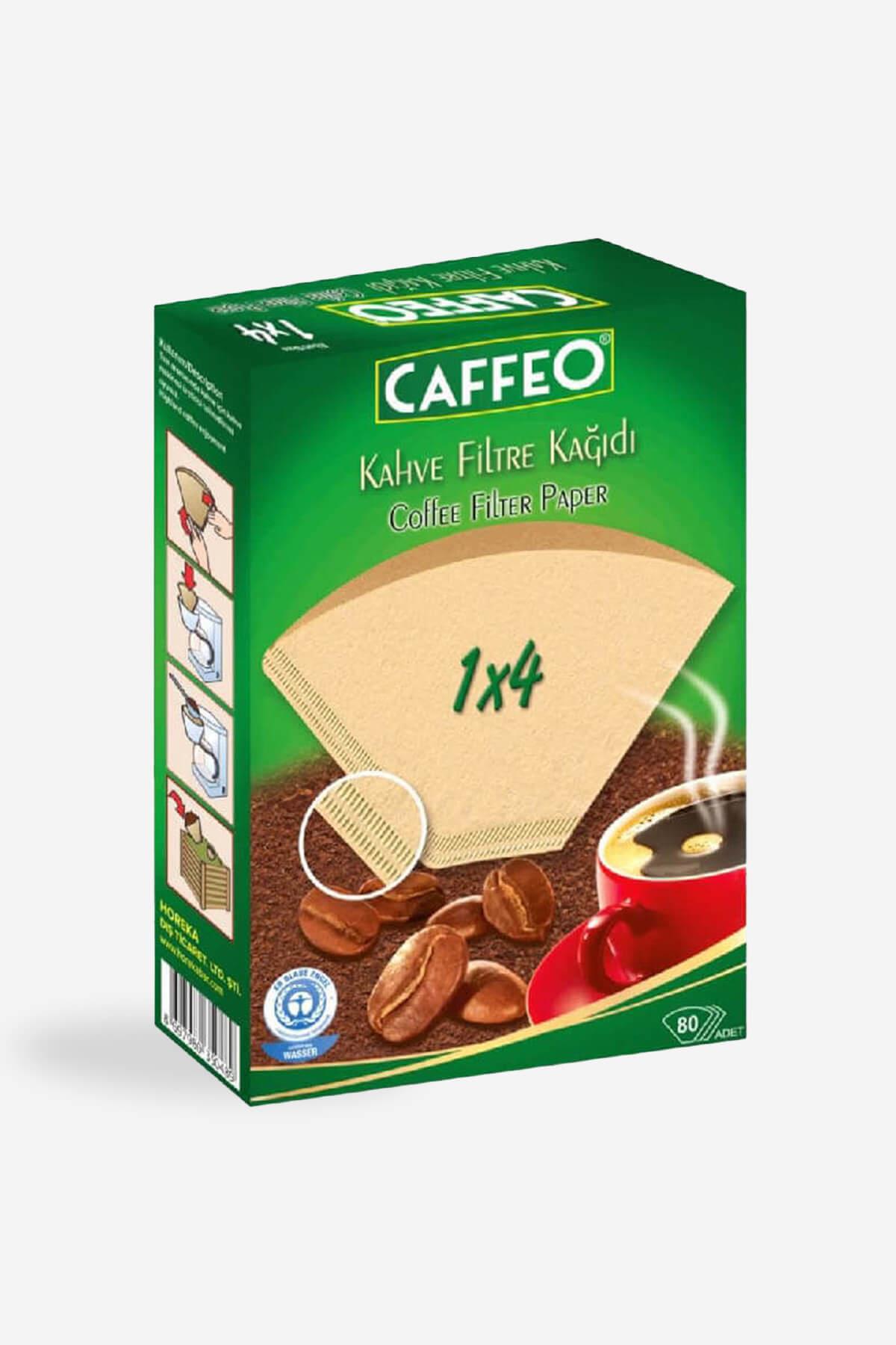 Kahve Filtre Kağıdı Caffeo 1x4 80 Adet | Ağartılmamış Doğal Kağıt