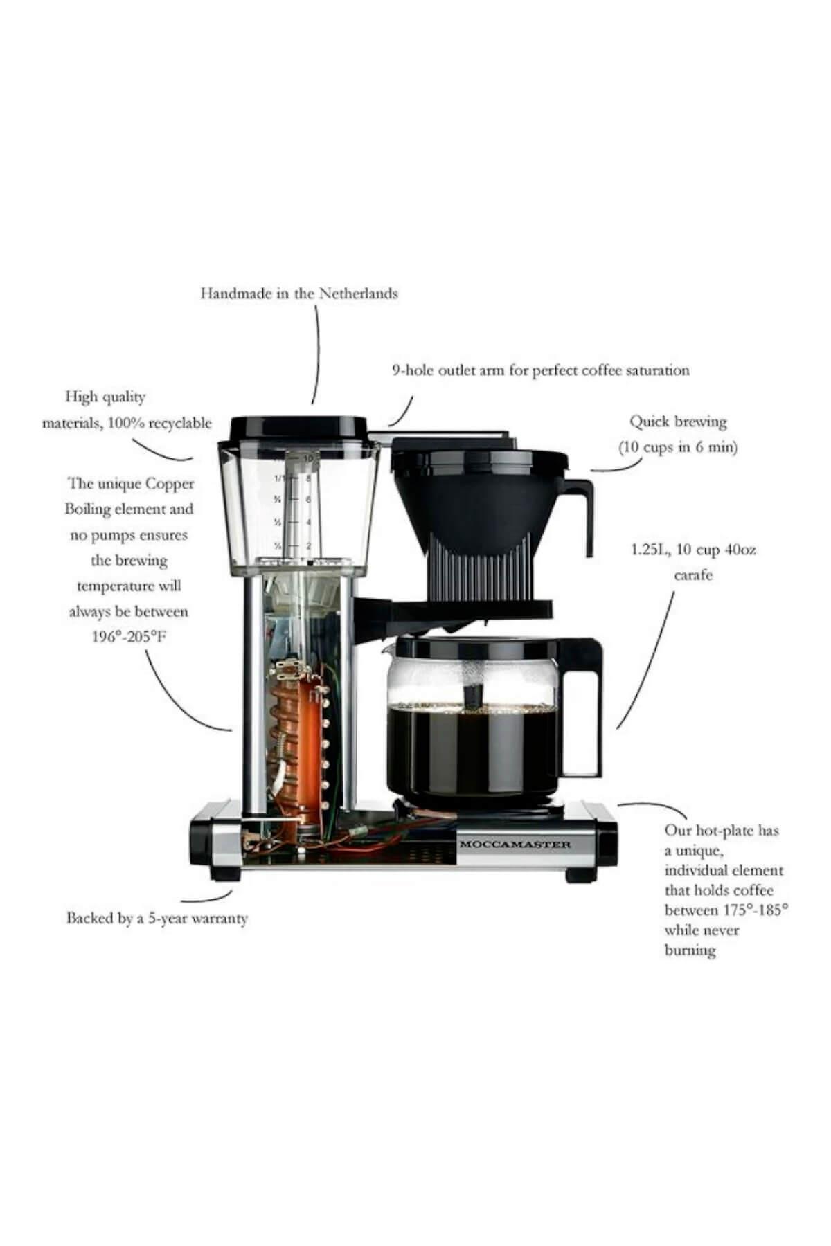 Kırmızı | Moccamaster Select Filtre Kahve Makinesi Cam Potlu