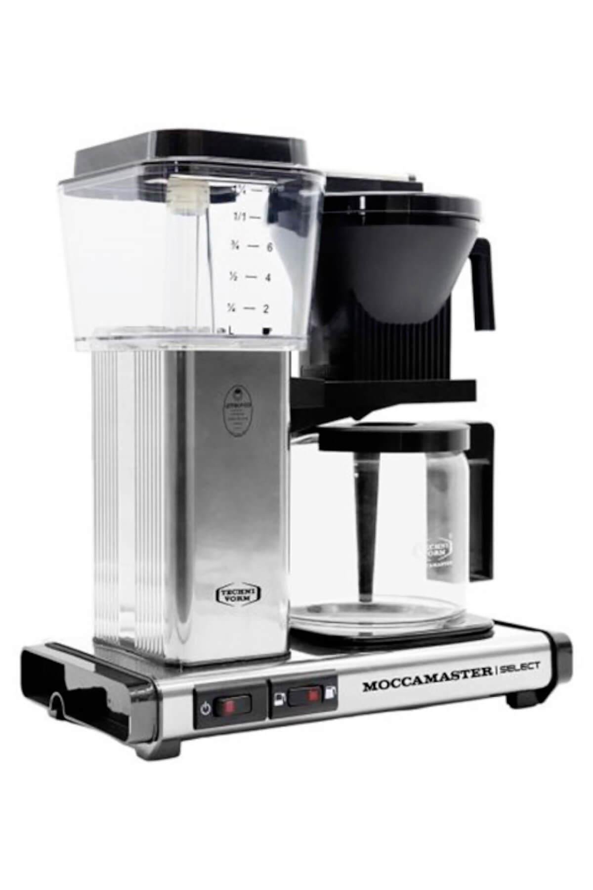 Parlak Gümüş | Moccamaster Select Filtre Kahve Makinesi Cam Potlu