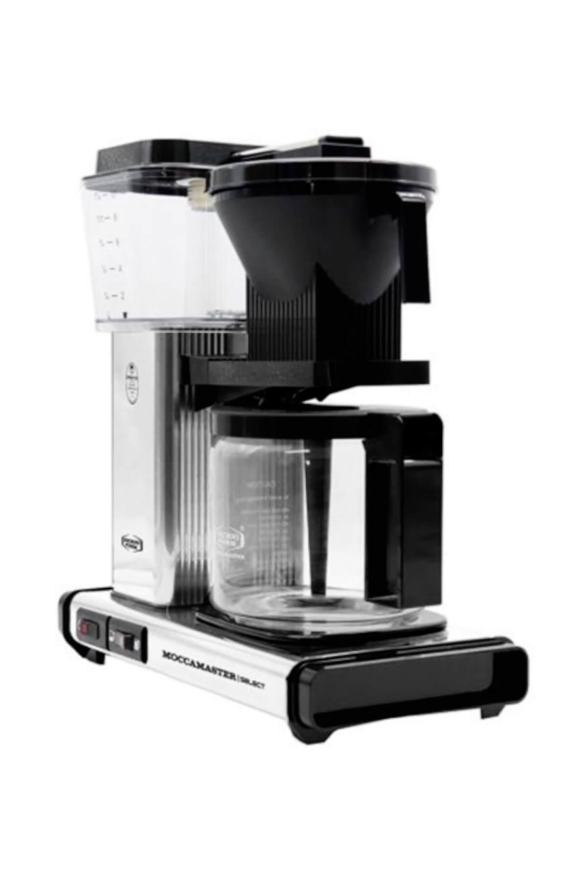Parlak Gümüş | Moccamaster Select Filtre Kahve Makinesi Cam Potlu