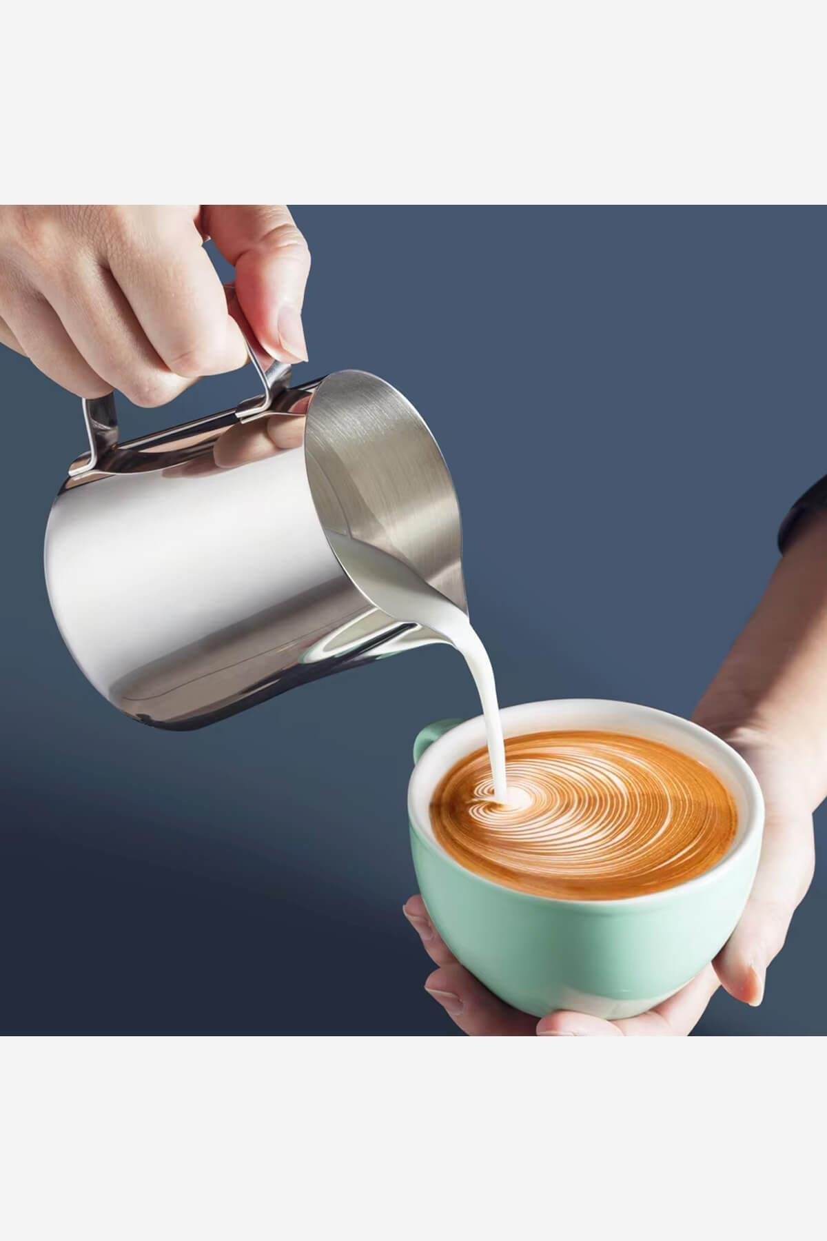 Süt Potu Barista Pitcher Seti - Paslanmaz Çelik | 350ml + 500ml + 700ml + 1000ml