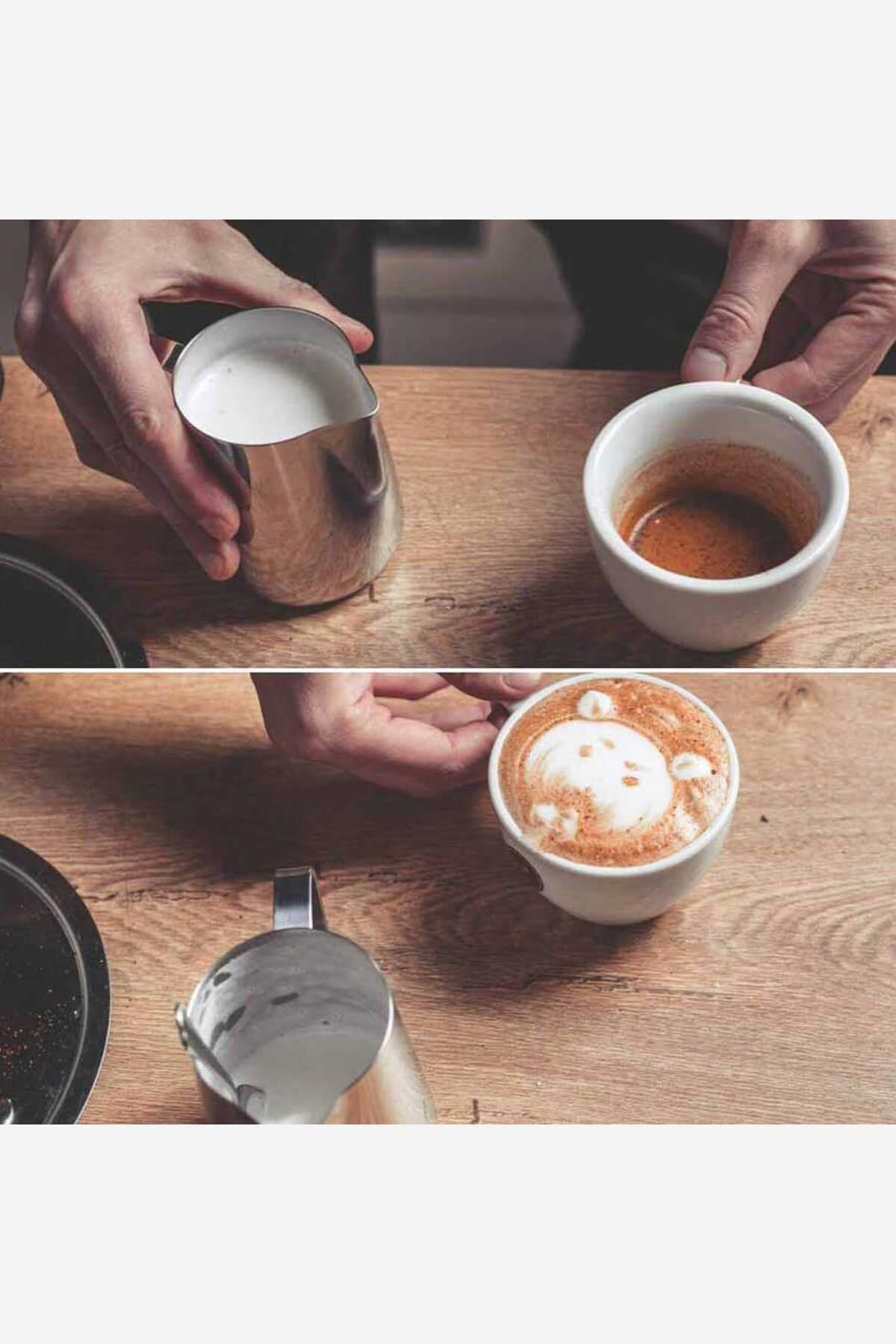 Süt Potu Barista Pitcher Seti - Paslanmaz Çelik | 350ml + 500ml + 700ml + 1000ml