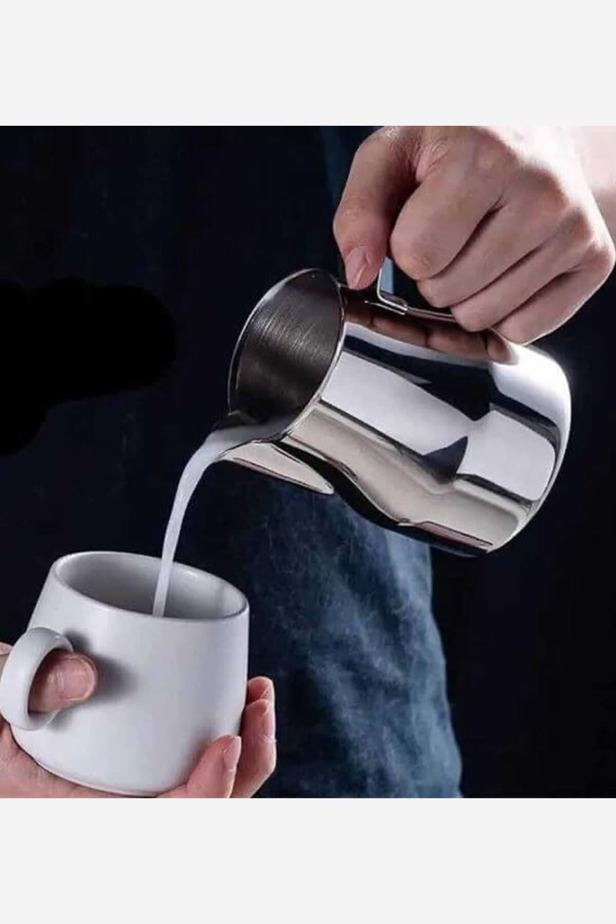 Süt Potu Profesyonel Ördek Ağızlı Latte Art Pitcher Seti - Paslanmaz Çelik | 350ml + 500ml + 700 ml