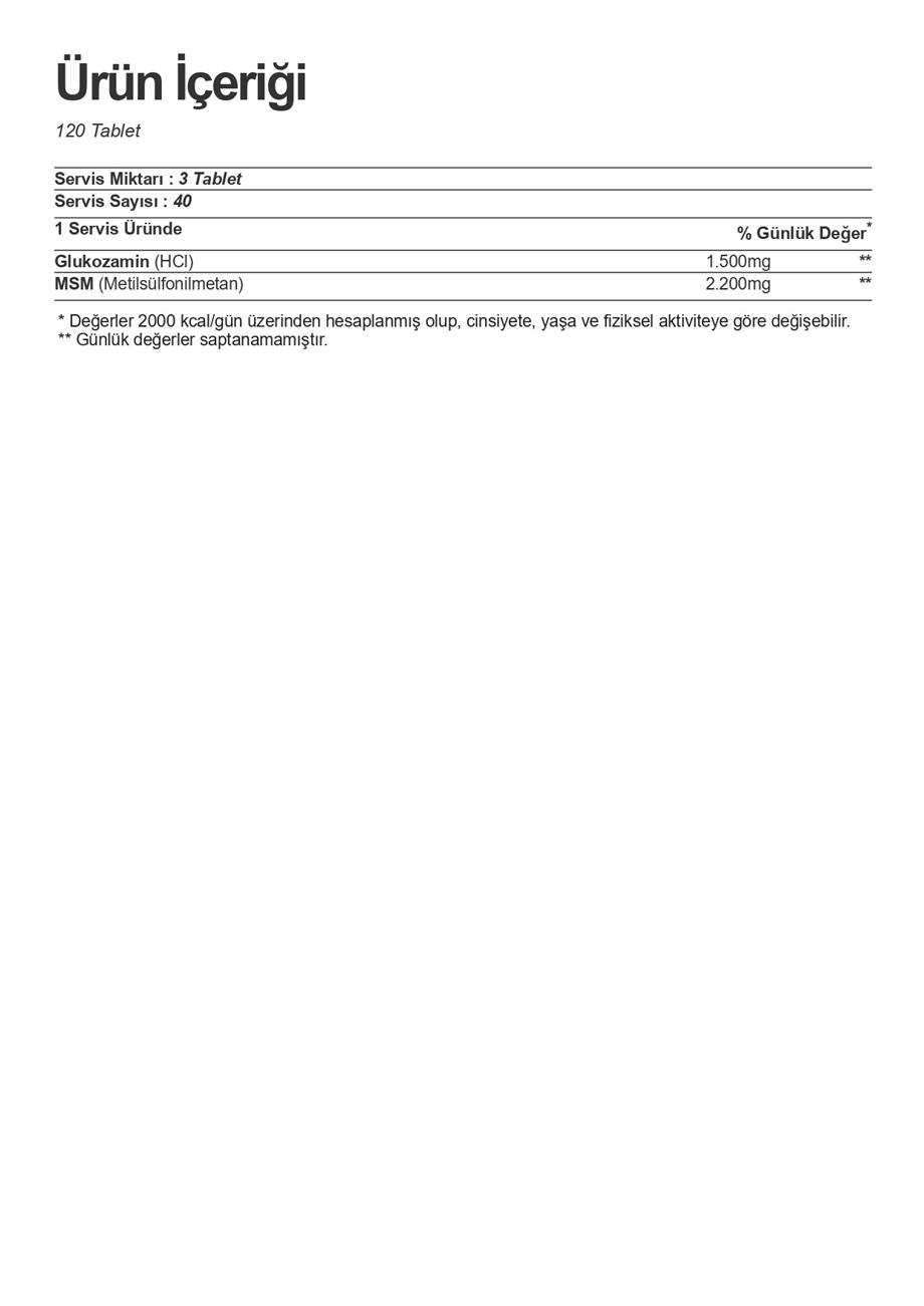 Hardline Glucosamine Msm 120 Tablet