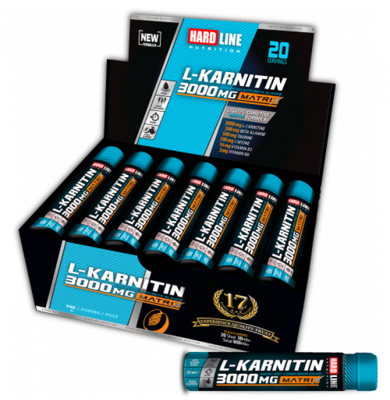 Hardline L-Karnitin Matrix 3000 mg 20 Shot