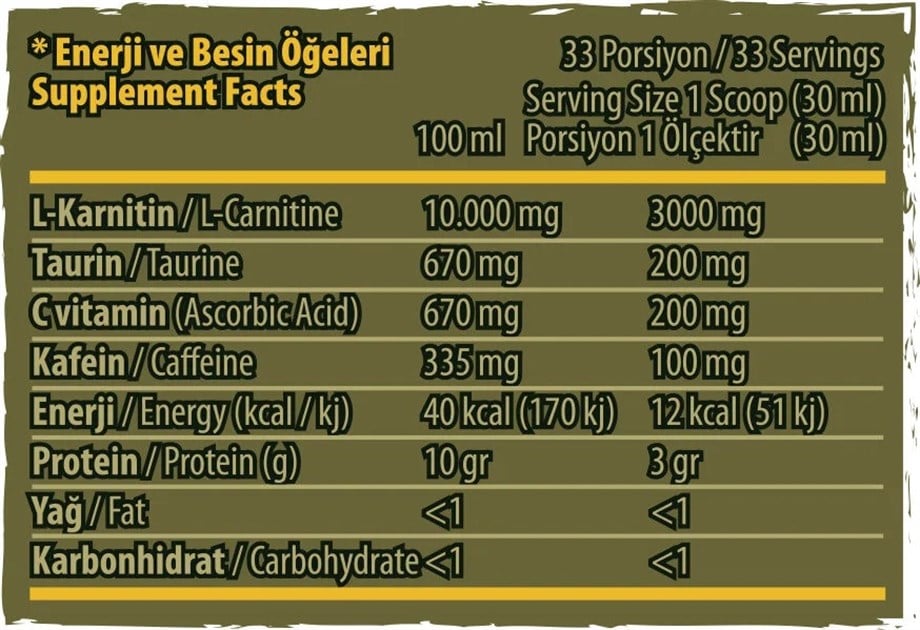 L-Carnitine Thermo Bullet 3000 mg 1000 ml