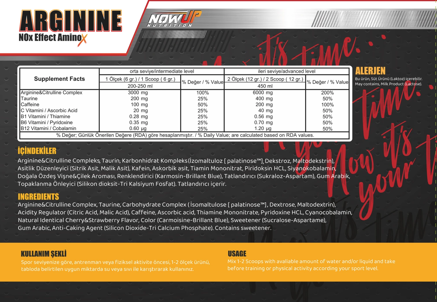 Nowup Arginine Nitric Oxide Effect 360gr