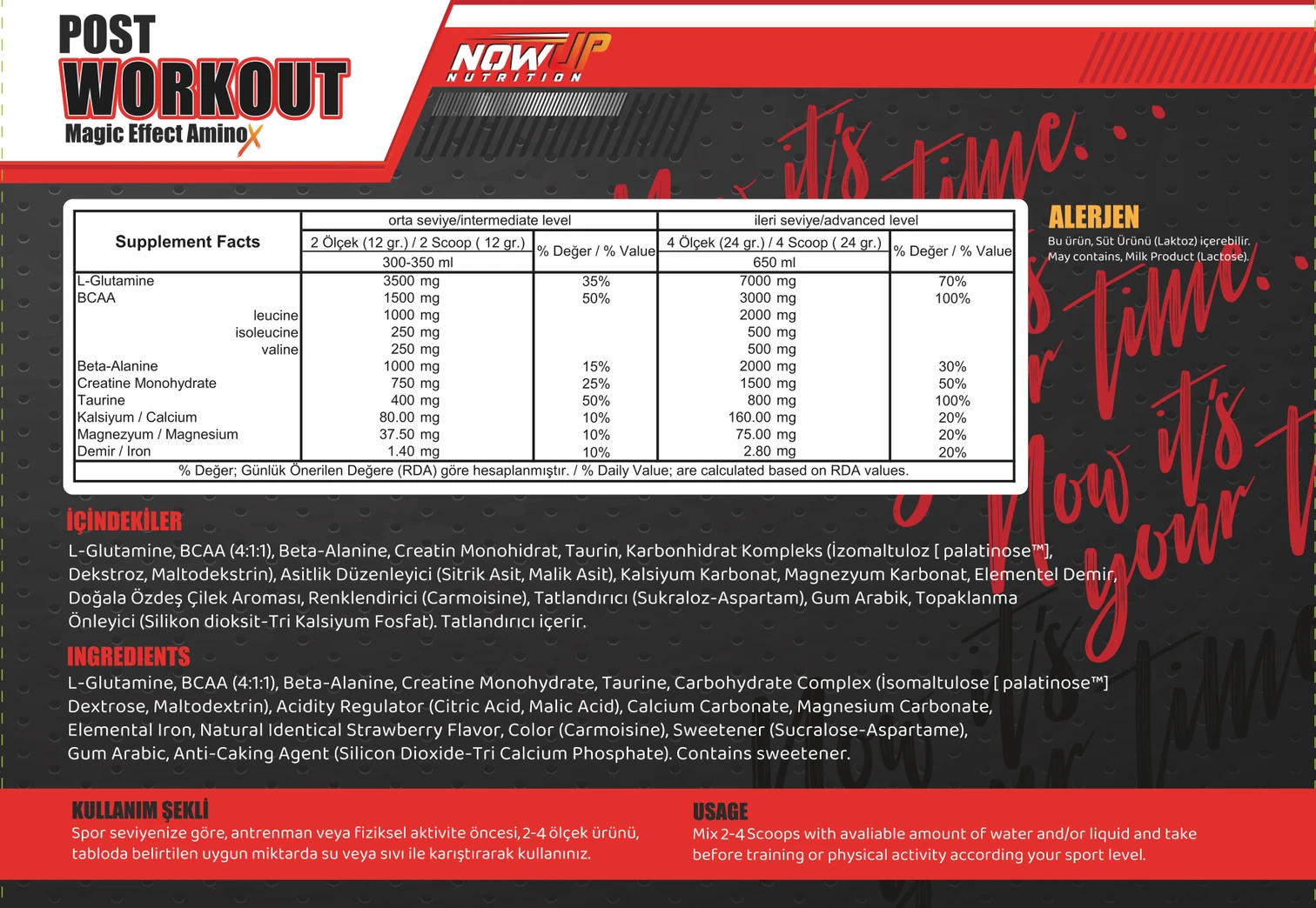 Nowup Post-Workout Magic Effect Amino Asit 360 gr