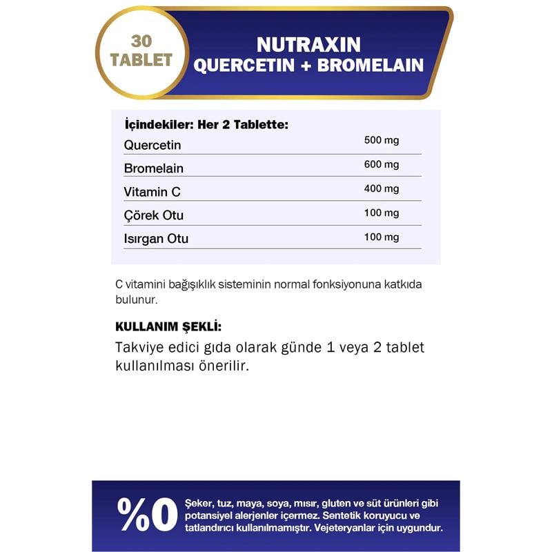Nutraxin Quercetin Bromelain 30 Tablet