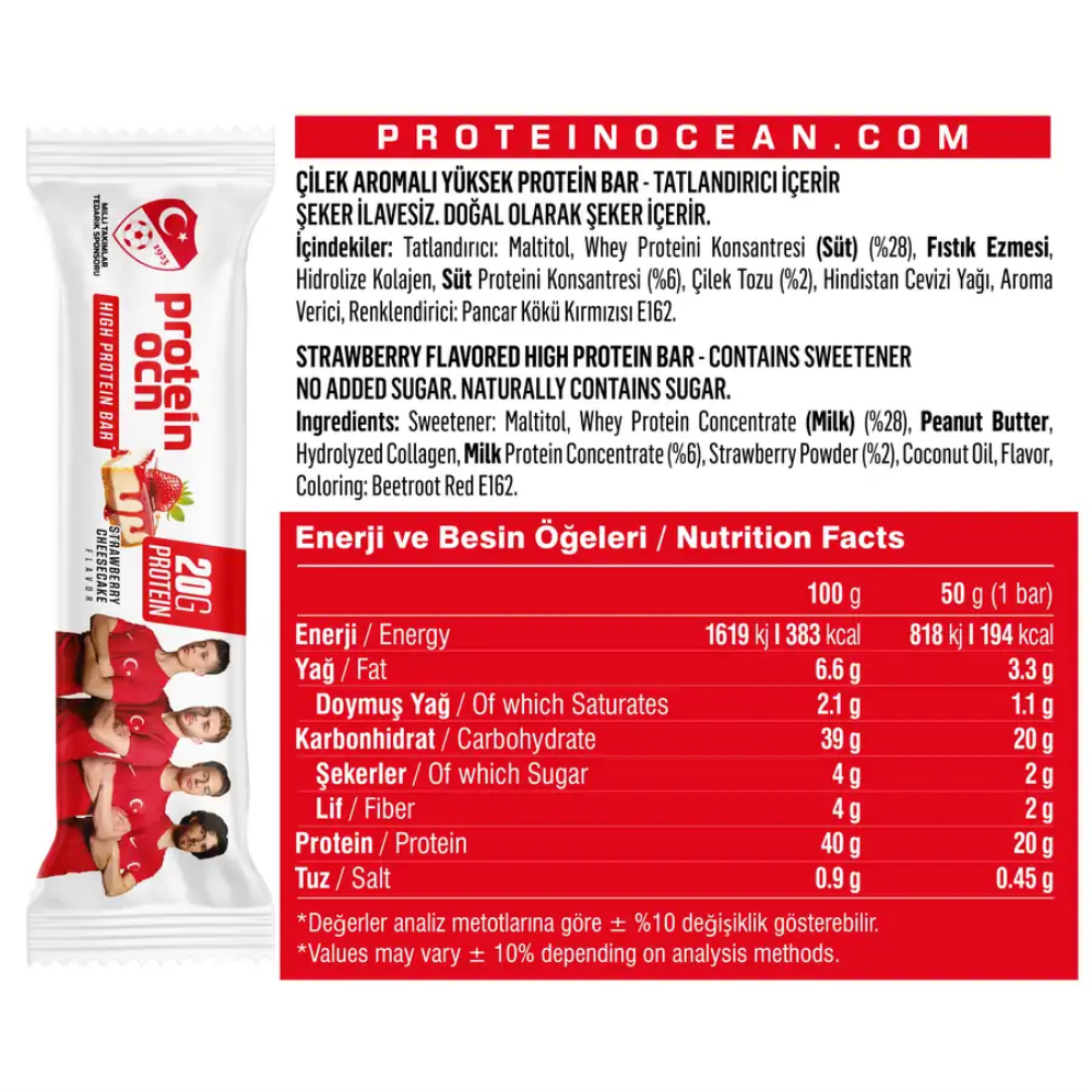 Protein Ocean Protein Bar 50 gr x 12 Adet