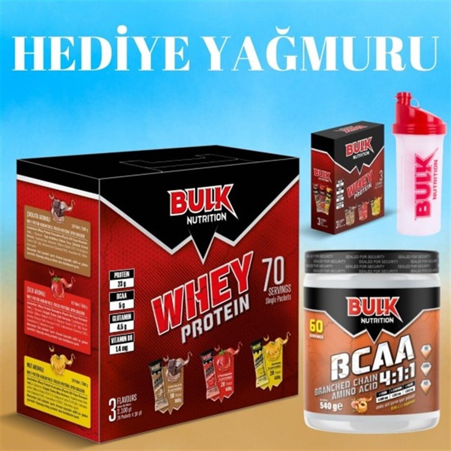 WHEY PROTEİN TOZU 70 ŞASE - BCAA 60 SERVİS