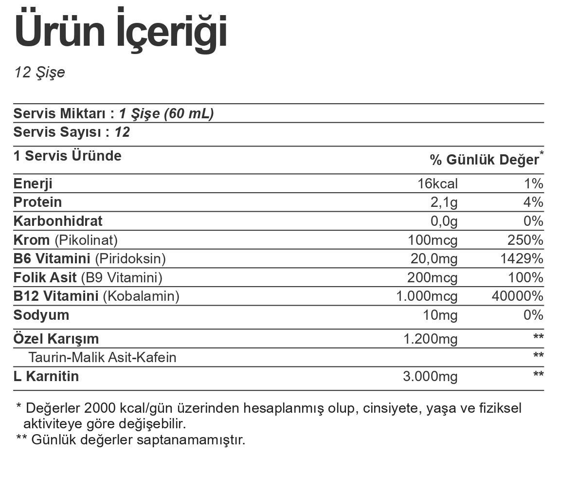 ZeroShot L Carnitine 3000 mg 12 Shot